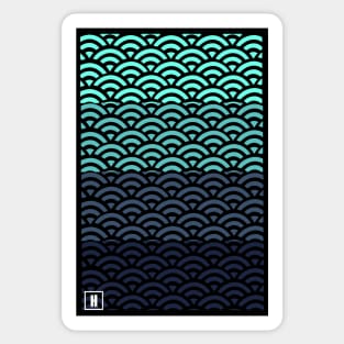 Retro Japanese Clouds Pattern RE:COLOR 18 Sticker